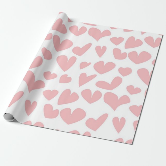 Papel De Presente Padrão de corações (Desenrolado)