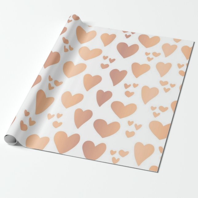 Papel De Presente Padrão de corações (Desenrolado)