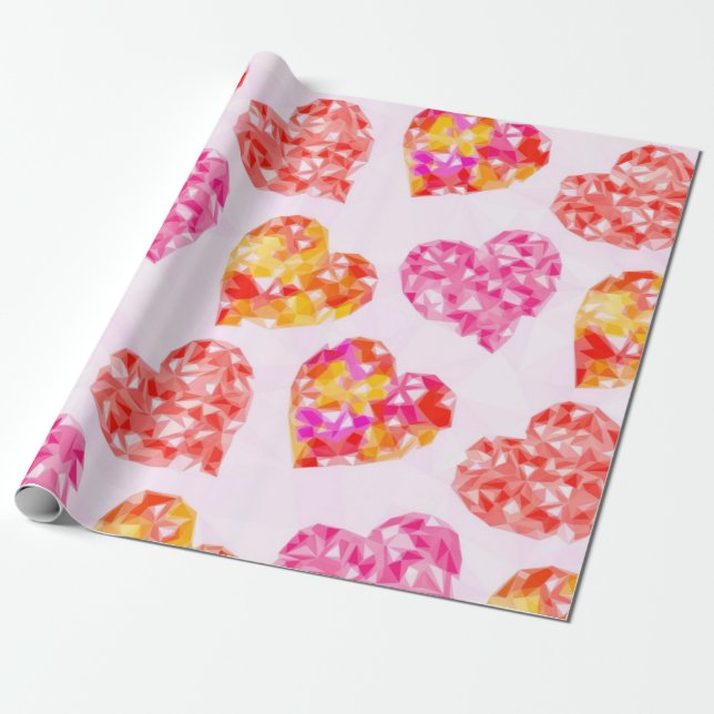 Papel De Presente Padrão de corações (Desenrolado)
