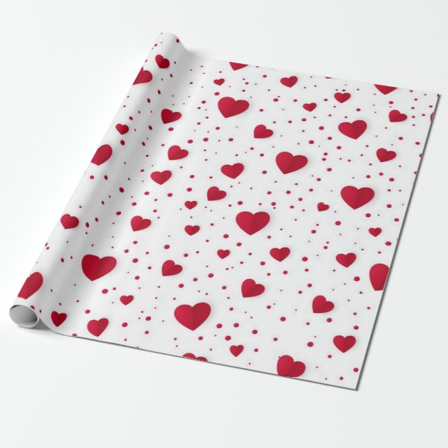 Papel De Presente Padrão de corações (Desenrolado)