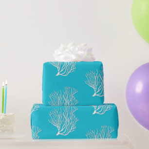Papel De Presente Padrão de Coral do Mar Escolha de Cor para Todas a