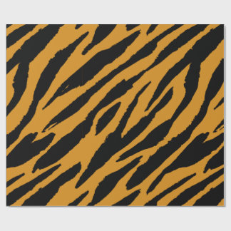 Papel De Presente Padrão de Cores de Tigre Amante de Animais