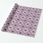 Papel De Presente Padrão de Coroa Vintage Roxo e Preto<br><div class="desc">Papel de embrulho com padrão de coroas vintage temáticas de Paris,  roxo e preto.</div>