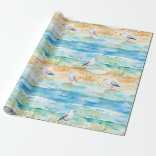 Papel De Presente Padrão de Costa de Maçarico (1)