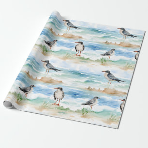 Papel De Presente Padrão de Costa de Maçarico (4)