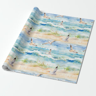 Papel De Presente Padrão de Costa do Maçarico Costeiro (2)