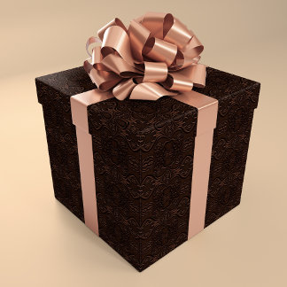 Papel De Presente Padrão de Couro e Couro Floral Barroco