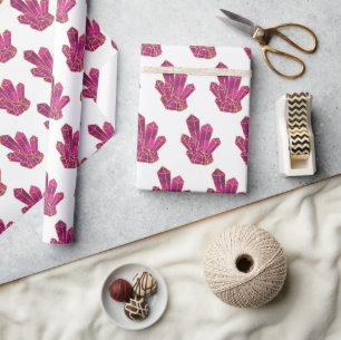 Papel De Presente Padrão de Cristais Roxos