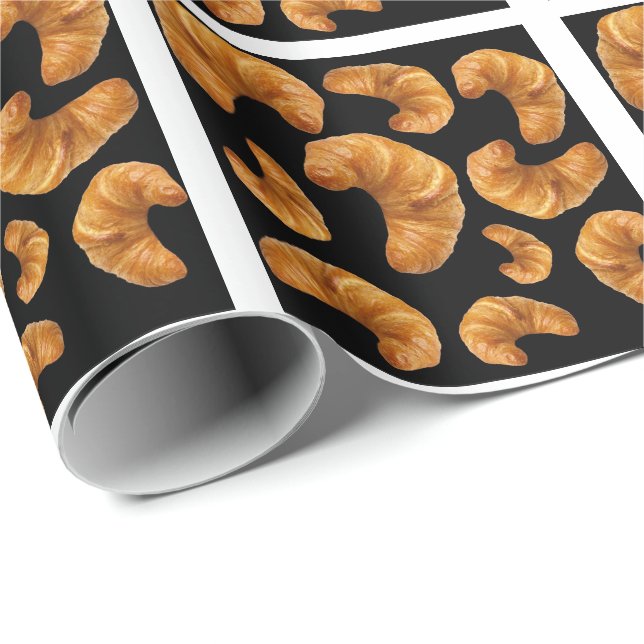 Papel De Presente Padrão de croissantes (Ponta do rolo)