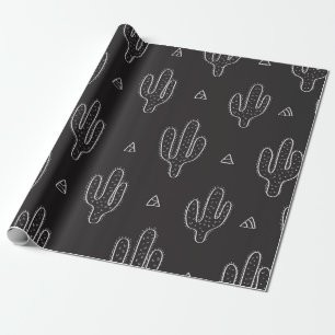 Papel De Presente Padrão de dactus desenhado manualmente sem costur