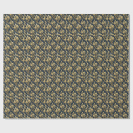 Papel De Presente Padrão de Damasco Floral Palácio Real Brilho Doura