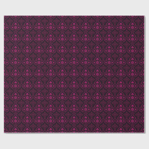 Papel De Presente Padrão de damasco gótico roxo e preto
