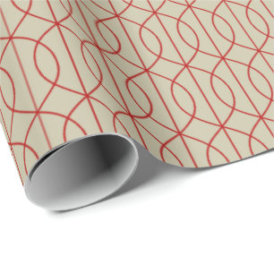 Papel De Presente Padrão de Deco de Arte 10 - Vermelho Escher Deslig