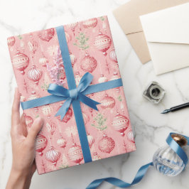 Papel De Presente Padrão de decoração de férias cor-de-rosa com imag