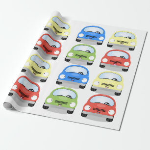 Papel De Presente Padrão de desenho animado verde-vermelho-claro