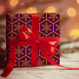 Papel De Presente Padrão de desenho de Honeycomb com flor real