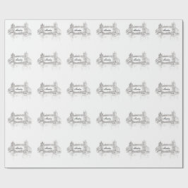 Papel De Presente Padrão de desenho em tons de cinza da Ponte de Lon