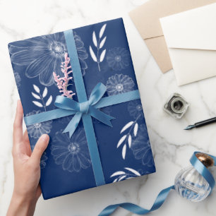 Papel De Presente Padrão de Desenhos de Flores Silvestres Lindas