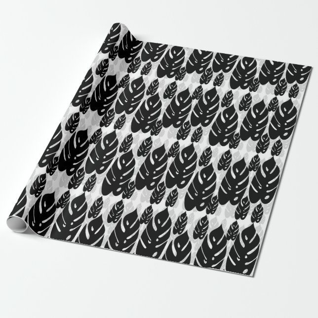 Papel De Presente Padrão de design de ilustração de folha (Desenrolado)