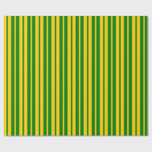 Papel De Presente Padrão de Design de Listras Elegantes Amarelo Verd