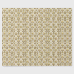 Papel De Presente Padrão de Design Floral com Impressão de Damasco e