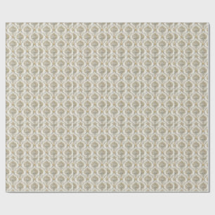 Papel De Presente Padrão de Design Floral Seamless Damasco Ouro Luxu