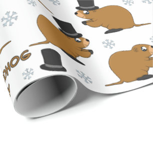 Papel De Presente Padrão de dia de Groundhog