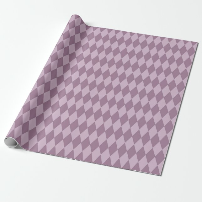 Papel De Presente Padrão de diamante Art Déco de Paris Roxo (Desenrolado)