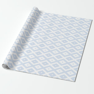 Papel De Presente Padrão de diamante azul claro e branco