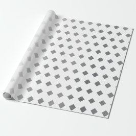Papel De Presente Padrão de Diamante Branco de Cinzas Prateadas Deco