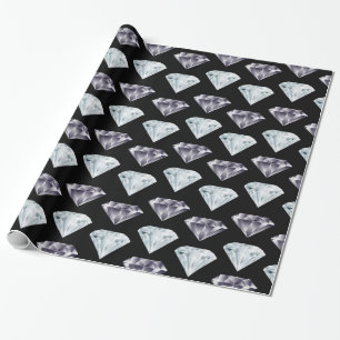 Papel De Presente Padrão de Diamante Brilho Brilho Luxo Presente Car