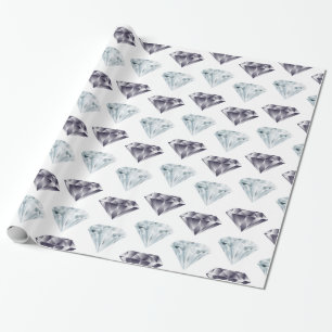 Papel De Presente Padrão de Diamante Brilho Brilho Luxo Presente Car
