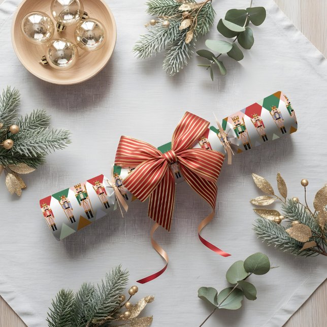 Papel De Presente Padrão de Diamante do Quebra-Nozes Argyle de Natal (Modern Christmas Nutcracker Argyle Diamond Pattern Wrapping Paper)