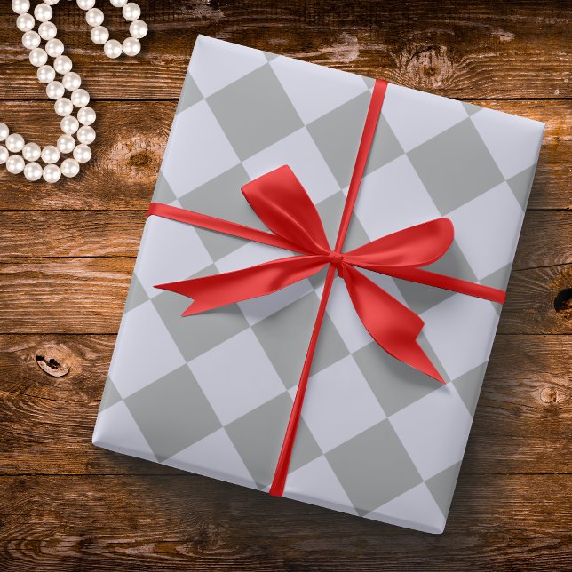 Papel De Presente Padrão de diamante em cinza e lavanda (Criador carregado)