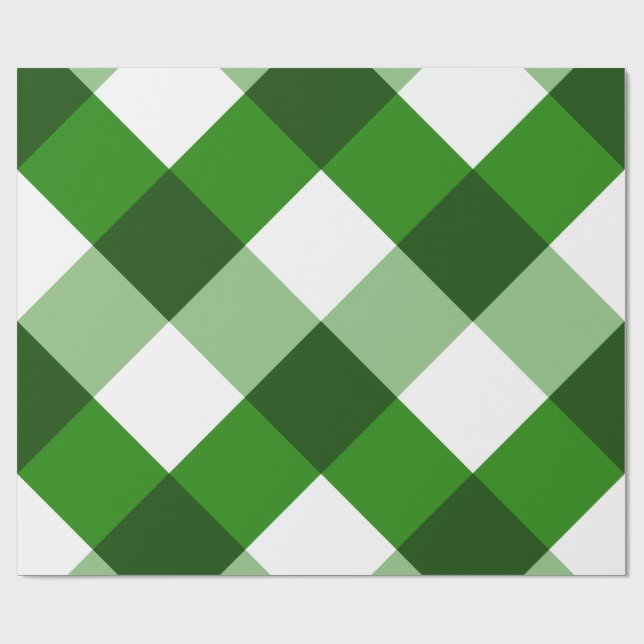 Papel De Presente Padrão de Diamante Verde Argyle (Aberto)