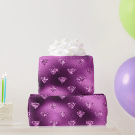 Papel De Presente Padrão de Diamantes Brilhantes Glamour com Degradê