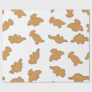 Papel De Presente Padrão de Dino Nuggets