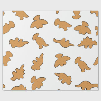 Papel De Presente Padrão de Dino Nuggets