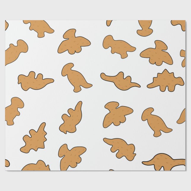 Papel De Presente Padrão de Dino Nuggets (Aberto)