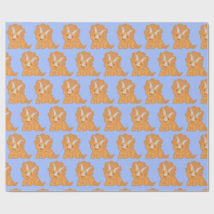 Papel De Presente Padrão de Dinossauro Kawaii Fofo para Crianças C