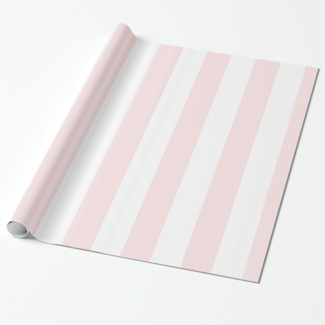 Papel De Presente Padrão de distribuição muito grande, branco-rosa (Desenrolado)