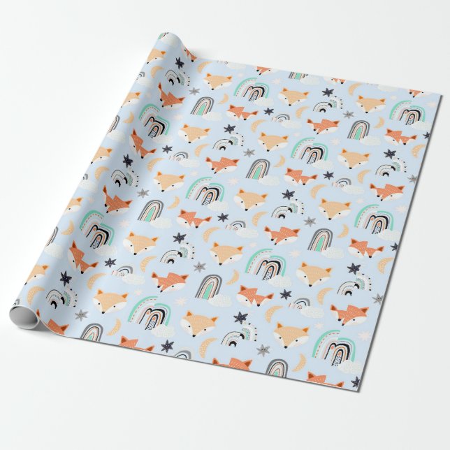 Papel De Presente Padrão de diversão animal de rabisco personalizado (Desenrolado)