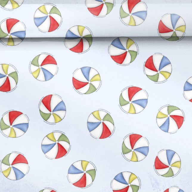 Papel De Presente Padrão de Diversão de Bola de Praia de Verão (Whimsical Summer Beach Balls Pattern Wrapping Paper.)