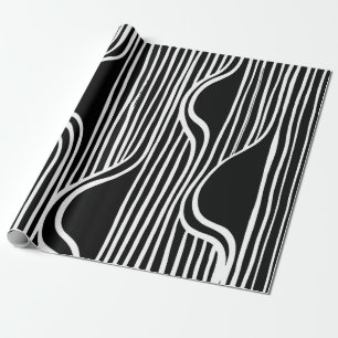 Papel De Presente Padrão de dobras. Vintage branca e negra.