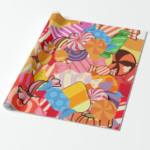 Papel De Presente padrão de doces de Halloween