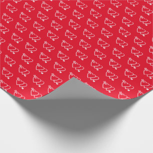 Papel De Presente Padrão de Dois Corações Vermelhos do Namorados