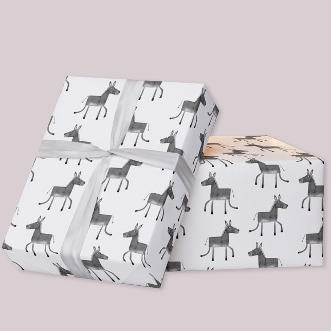 Papel De Presente Padrão de Donkey Divertido (Fun donkey gift wrapping paper roll for animal lovers)