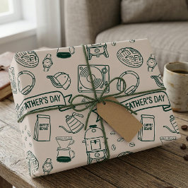 Papel De Presente Padrão de Doodle do Dia dos Pais Moderno Pai Milen