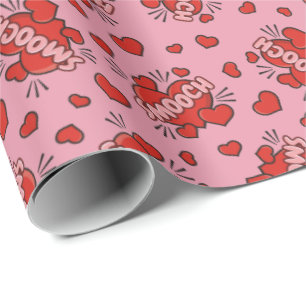 Papel De Presente Padrão de Efeito de Som em Quadrinhos de Beijo