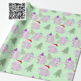 Papel De Presente Padrão de elefantes de Natal bonito